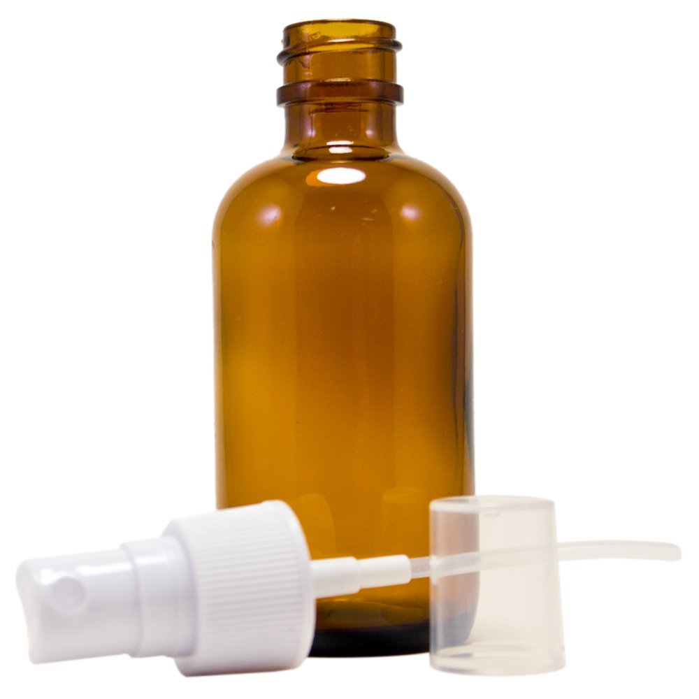 2 fl oz Amber Glass Bottle with White Spray Cap (2 Fl Oz)
