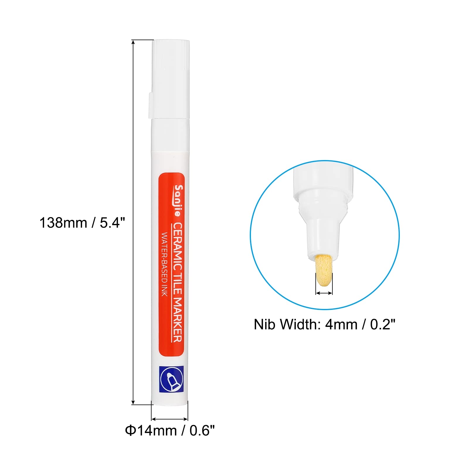 Grout Pen 4 Pack White Tile Marker Waterproof Grout Sealer Pen Tile Repair Pens Paint Pens for Wall Floor Bathroom Kitchen Refresh (4 Count)