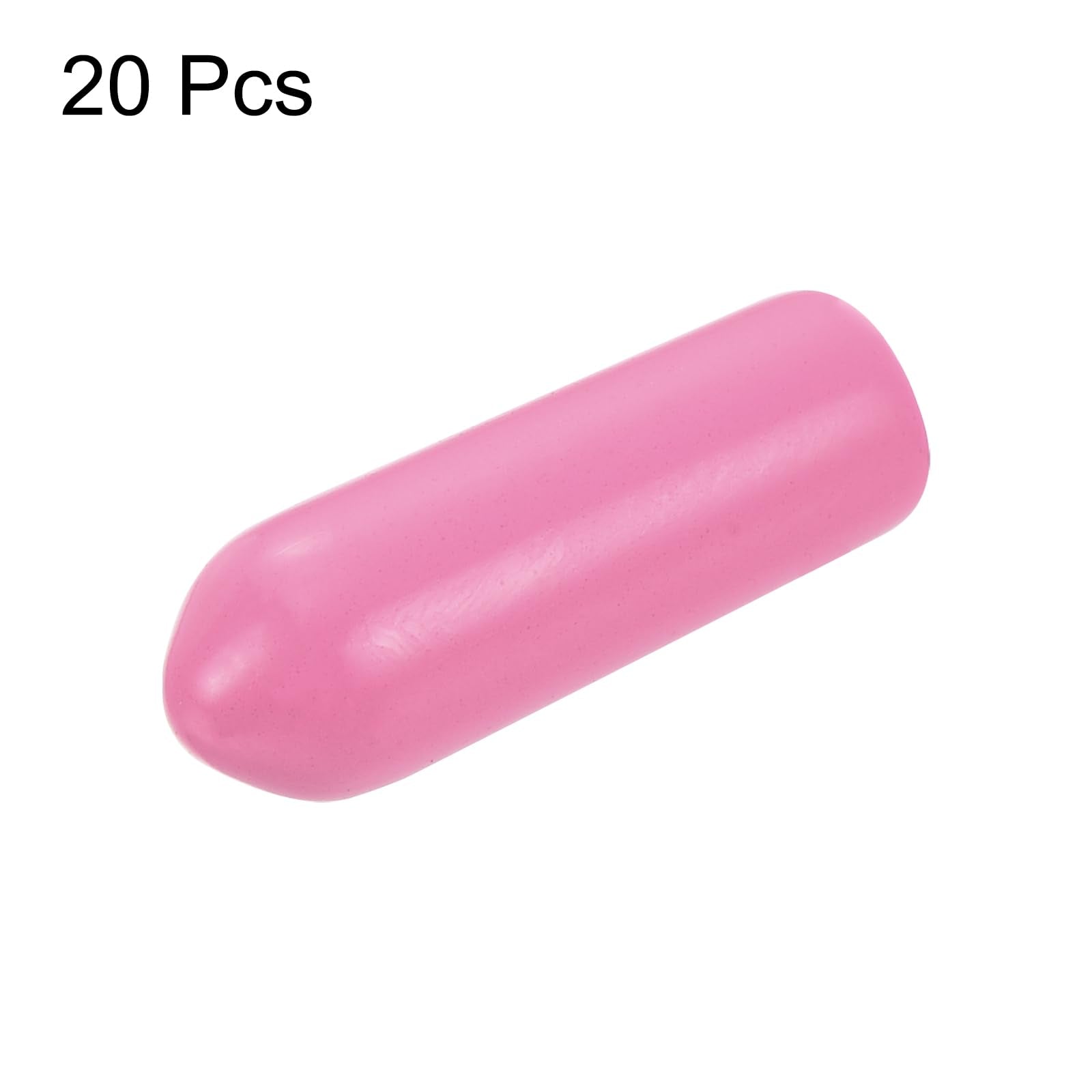20pcs Rubber End Caps 4mm ID Vinyl PVC Round Tube Bolt Cap Cover Screw Thread Protectors Pink