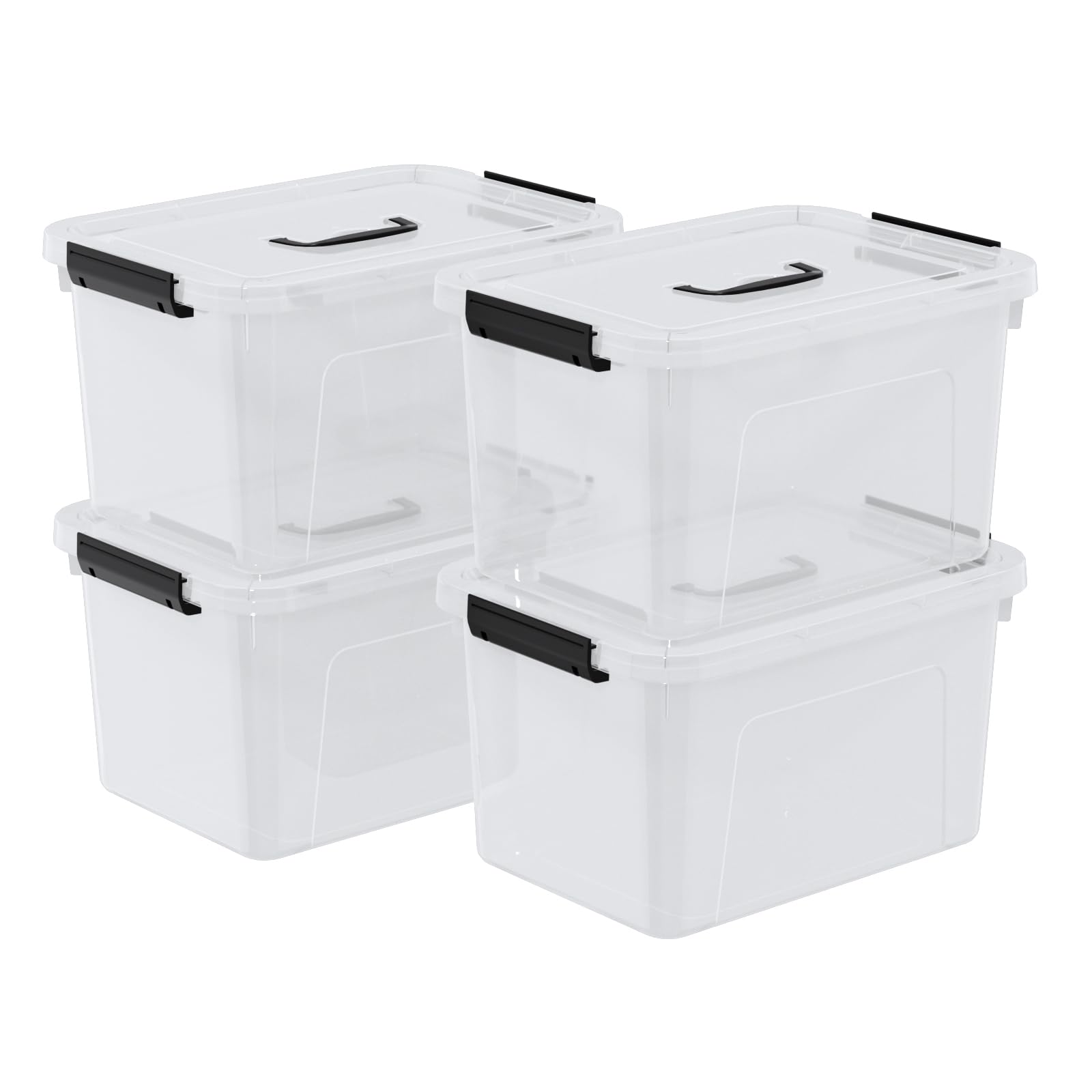 10 Quart Plastic Storage Bins with Lids and Handle (4 Count)