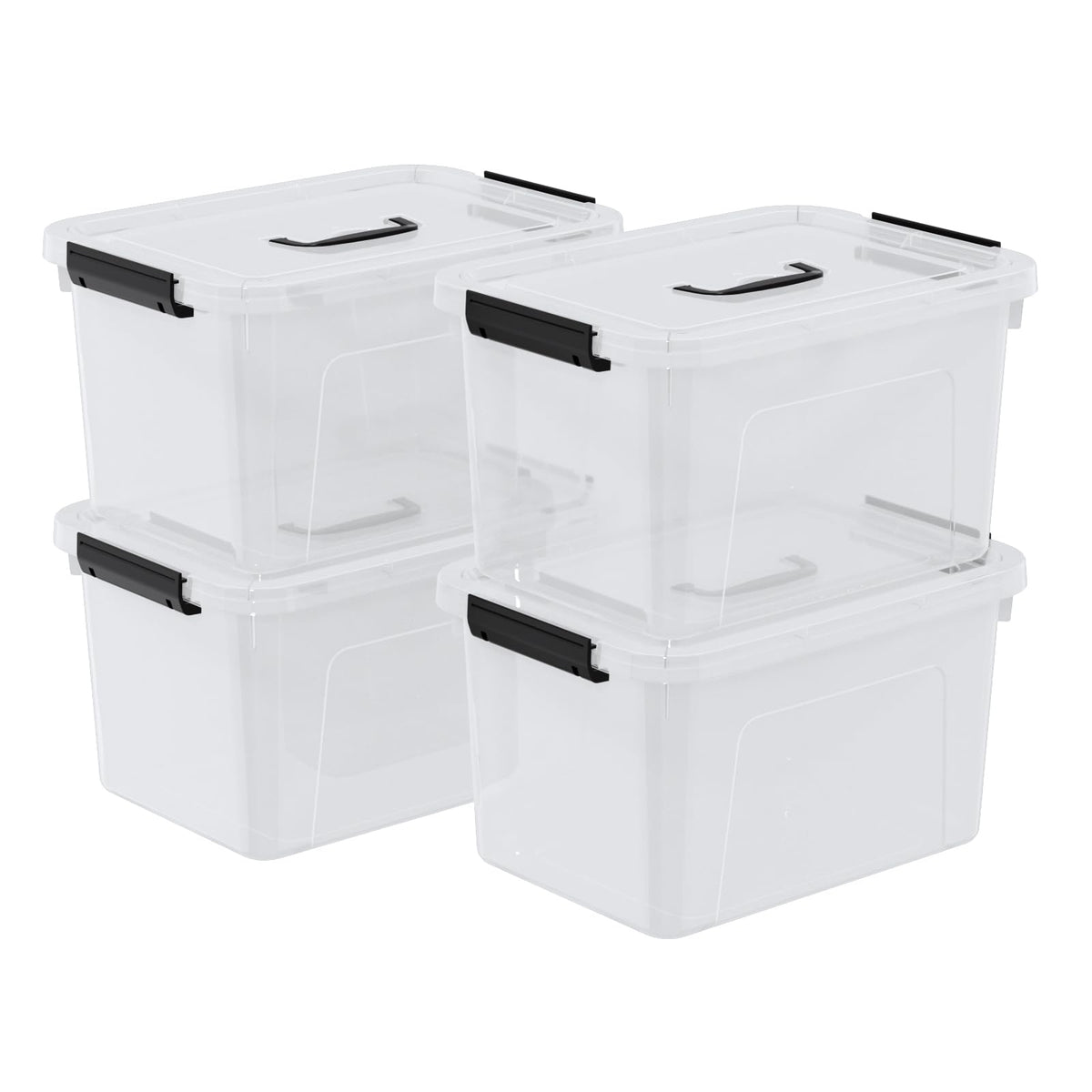 10 Quart Plastic Storage Bins with Lids and Handle (4 Count)