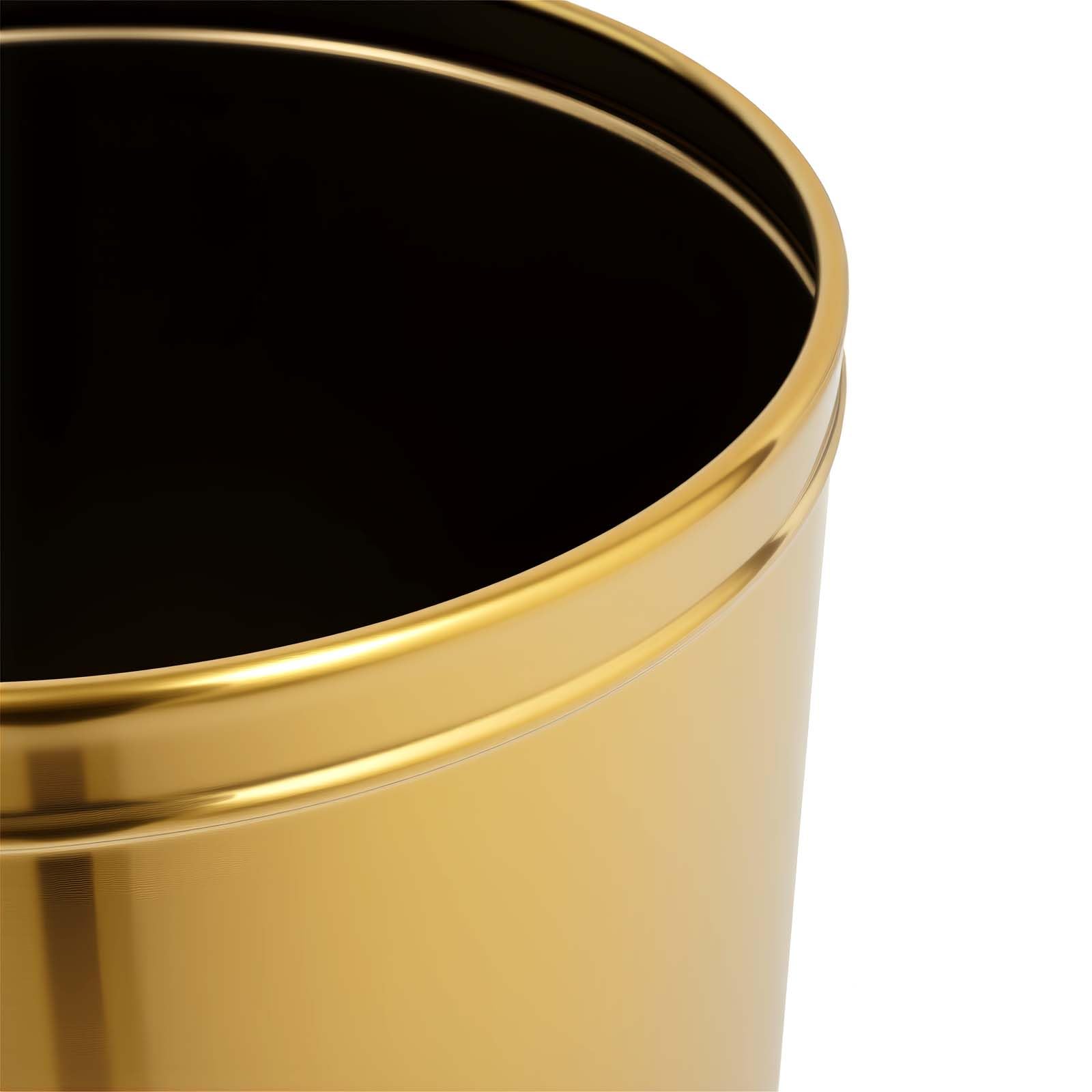 15.48 Gallon Commercial Metal Open Top Gold Trash Can
