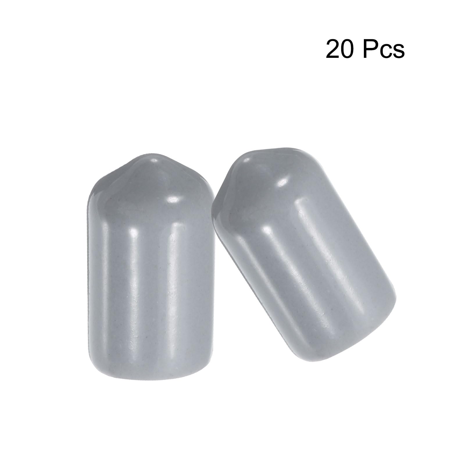 20pcs Rubber End Caps 9mm ID Vinyl PVC Round Tube Bolt Cap Cover Screw Thread Protectors Grey