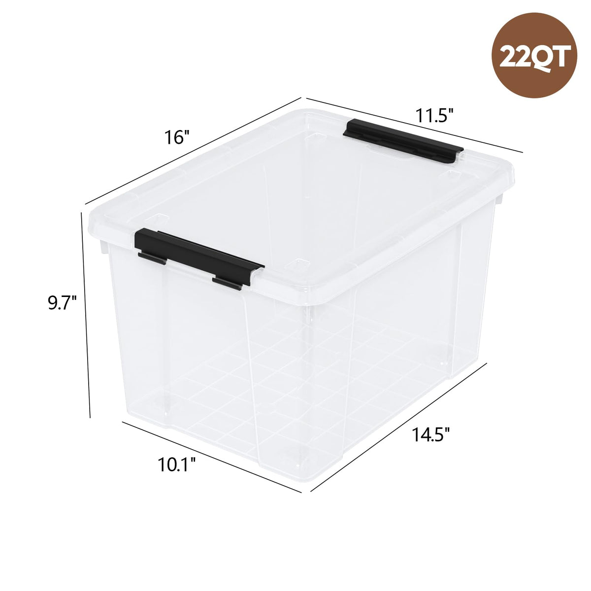 Clear Storage Totes with Lids (4 Count)