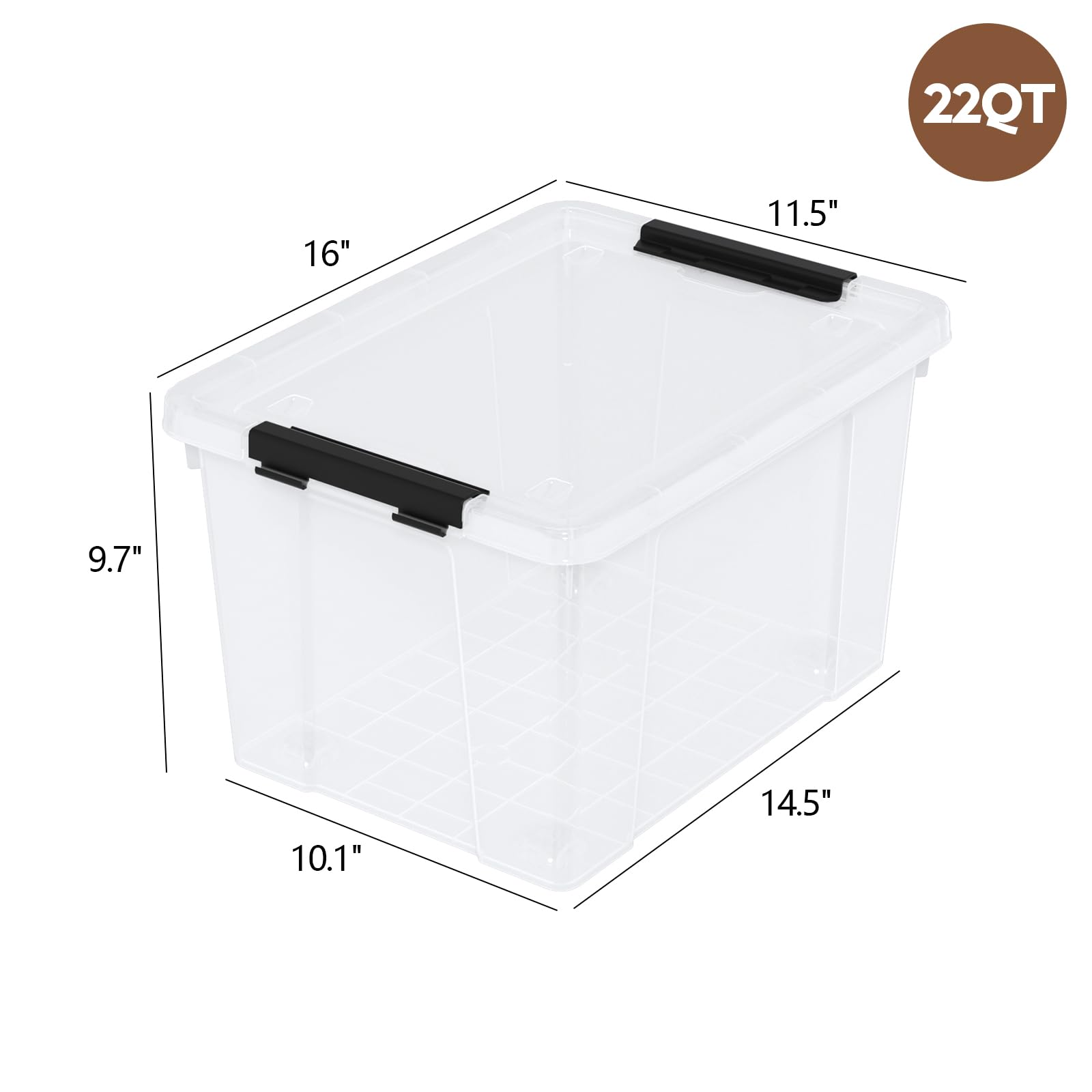 Clear Storage Totes with Lids (4 Count)