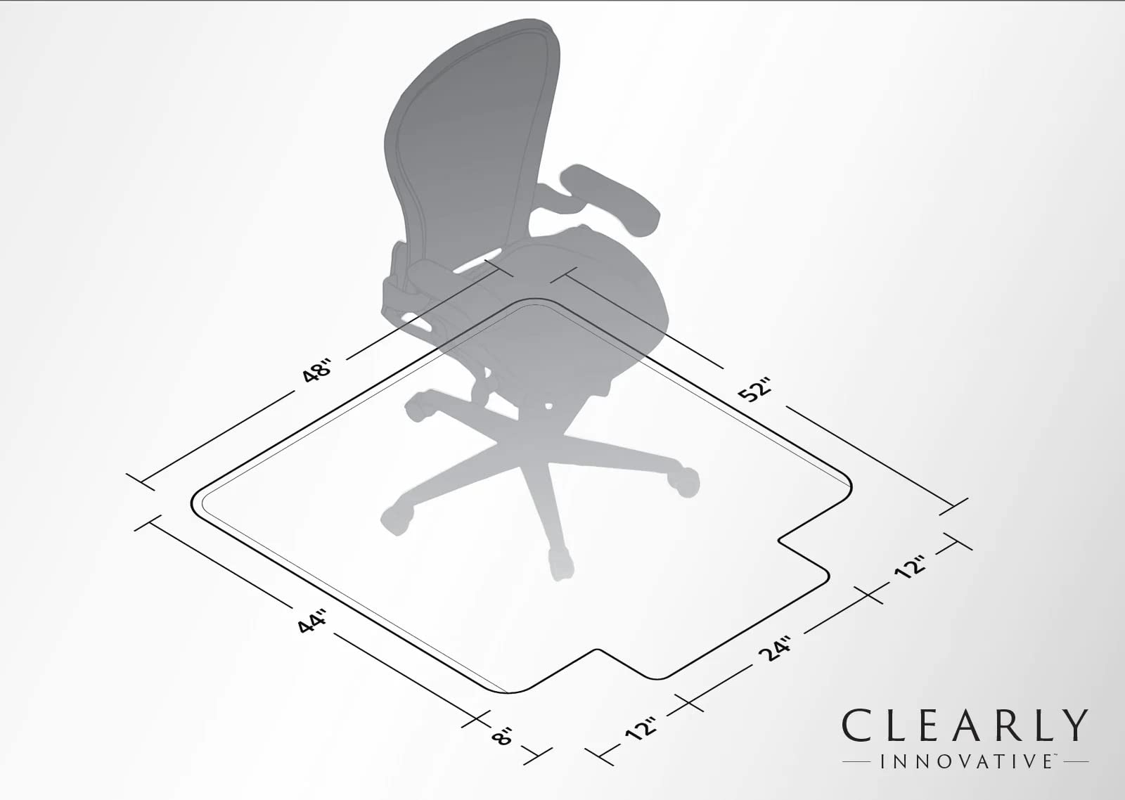 Tempered Glass Chair Mat with Lip for Carpet
