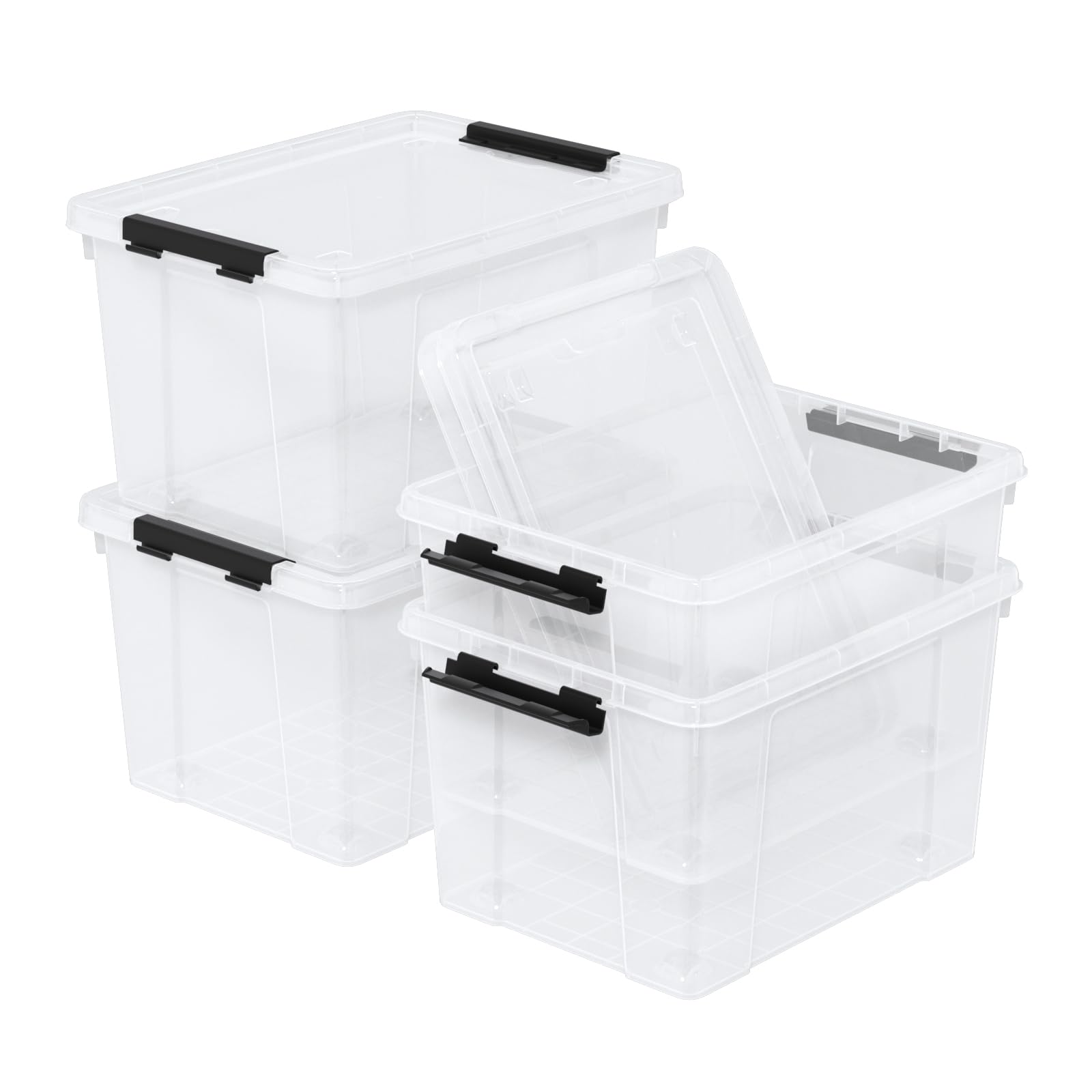 22 Qt Stackable Storage Bins with Lids (4 Count)