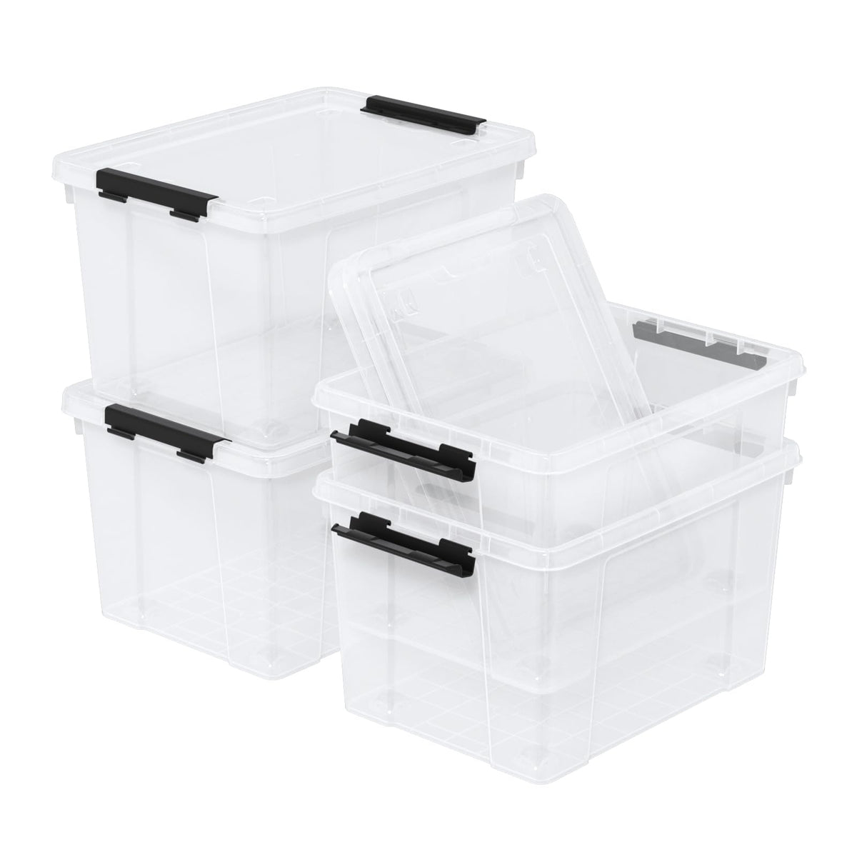 22 Qt Stackable Storage Bins with Lids (4 Count)