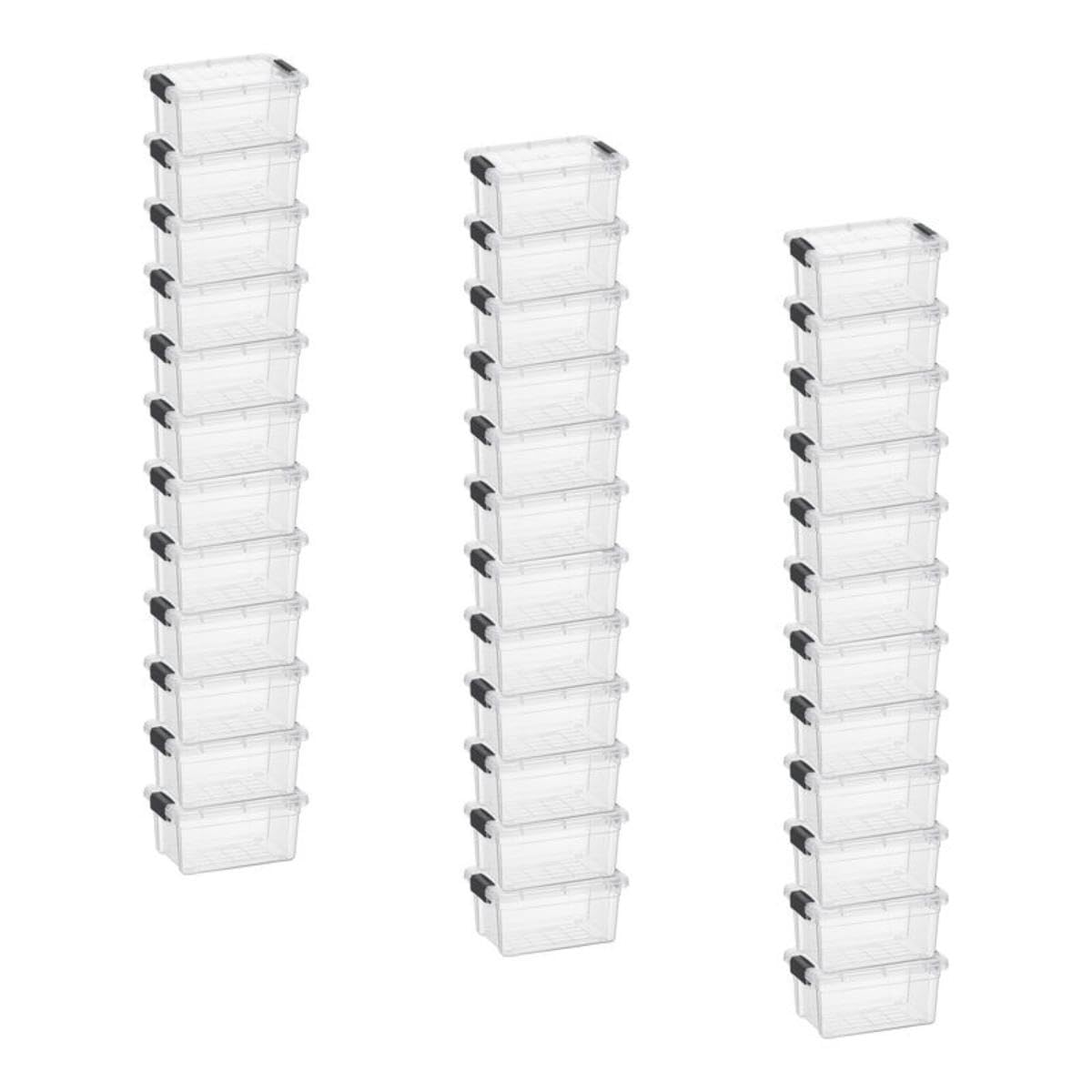 Mini Storage Container Plastic Crayon Box Art Supplies and Sewing Case Stackable Clear Small Organizer for Beads (36 Count)