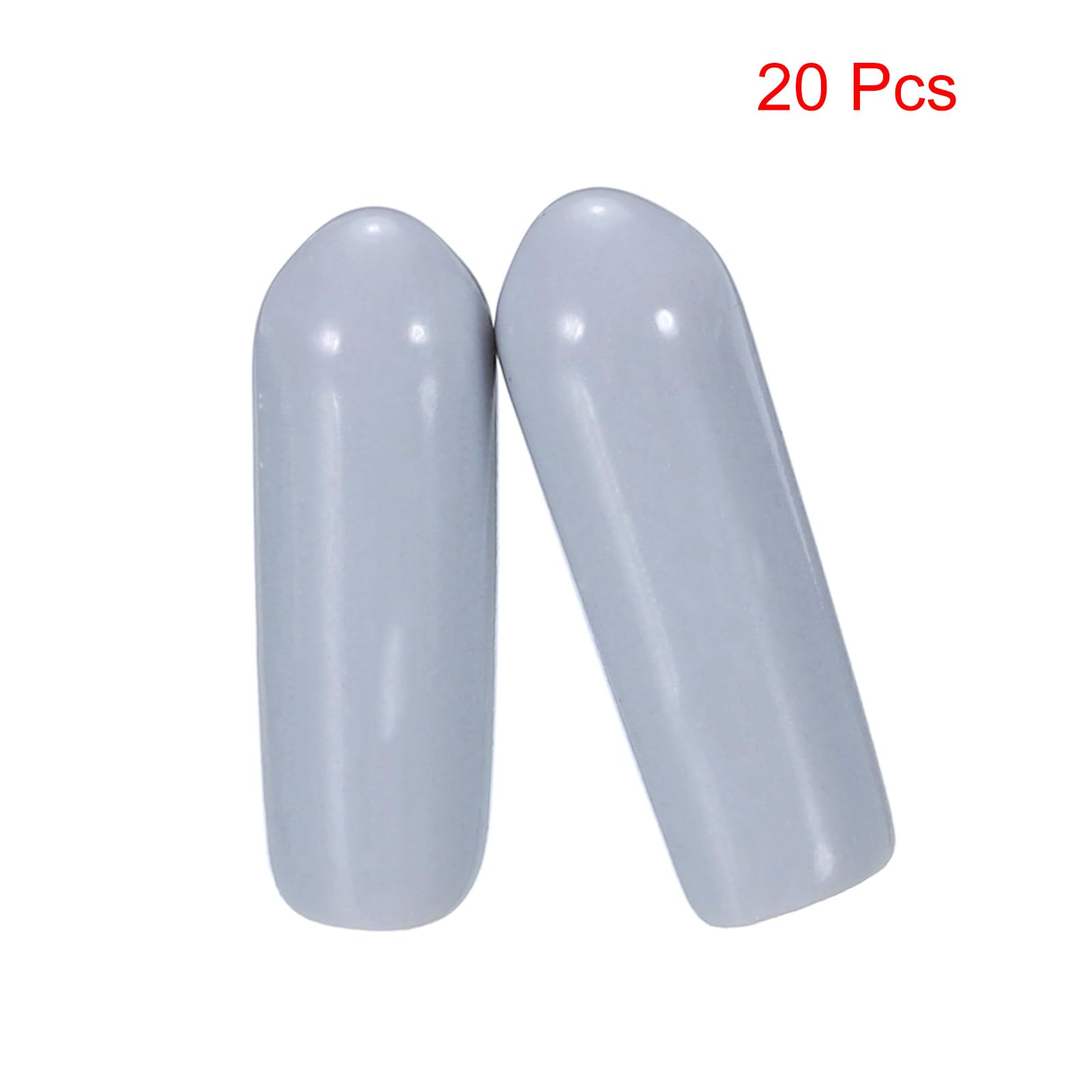 20pcs Rubber End Caps 4mm ID Vinyl PVC Round Tube Bolt Cap Cover Screw Thread Protectors Grey