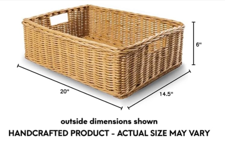 Underbed Wicker Storage Basket