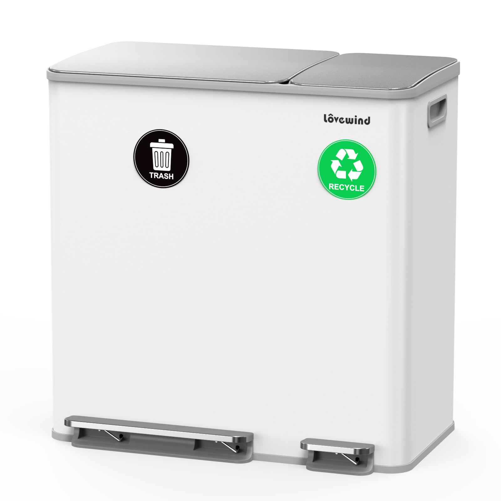 Dual Trash and Recycling Bins for Kitchen