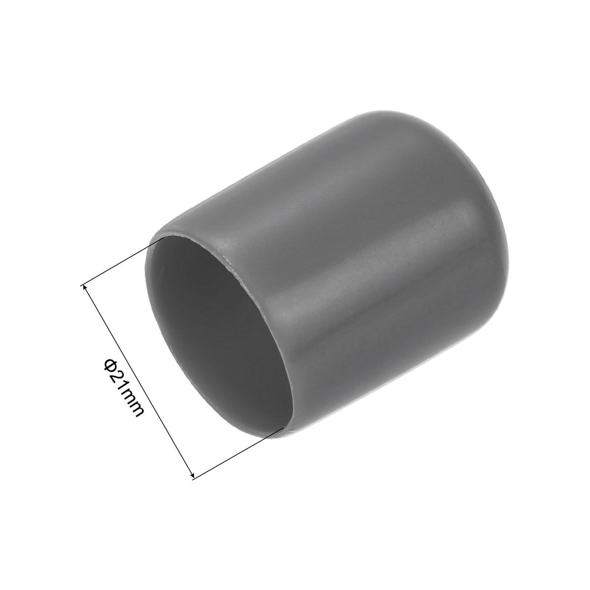 20pcs Rubber End Caps 21mm ID Vinyl PVC Round Tube Bolt Cap Cover Screw Thread Protectors Dark Grey