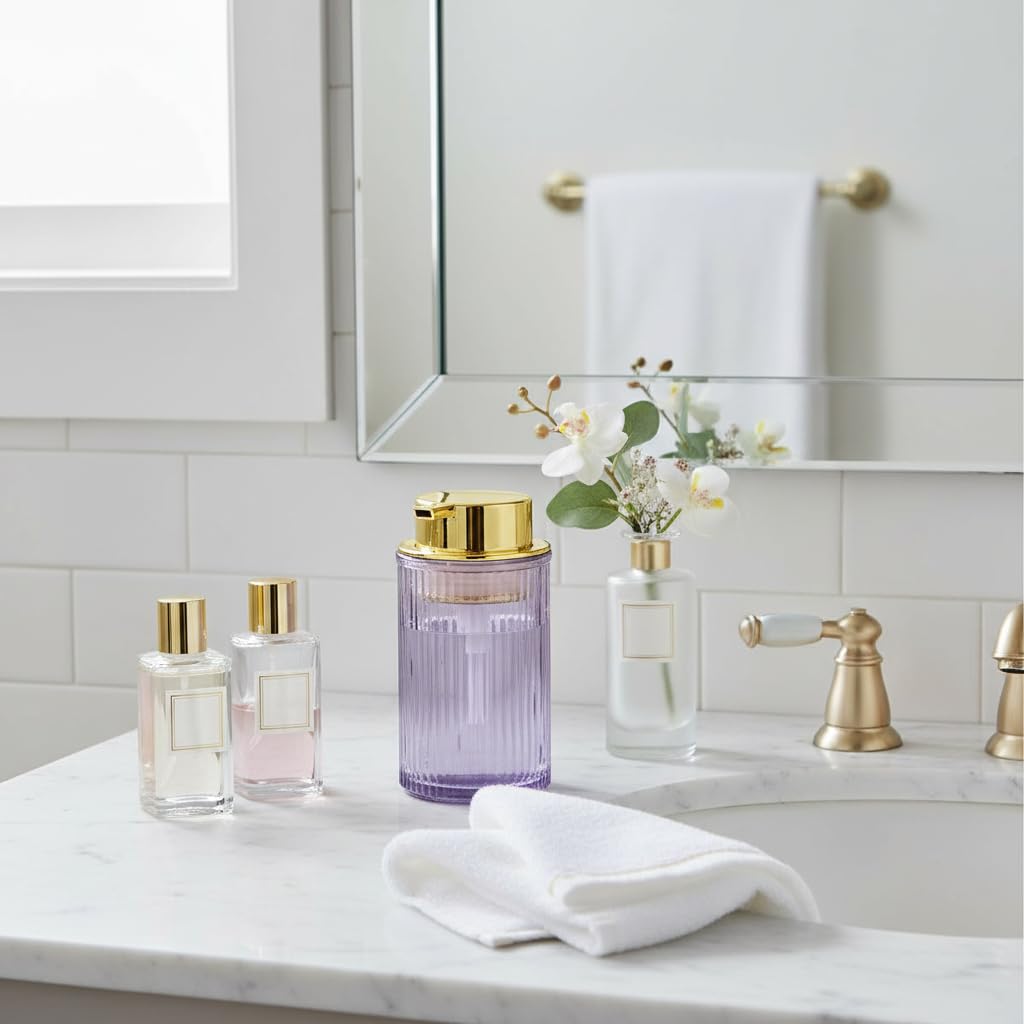 Foaming Soap Dispenser Purple Glass Foam Hand Soap Dispenser