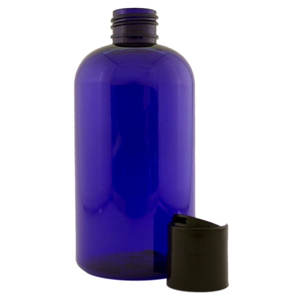 8 fl oz Cobalt Blue Plastic Bottle with Dispenser Lid