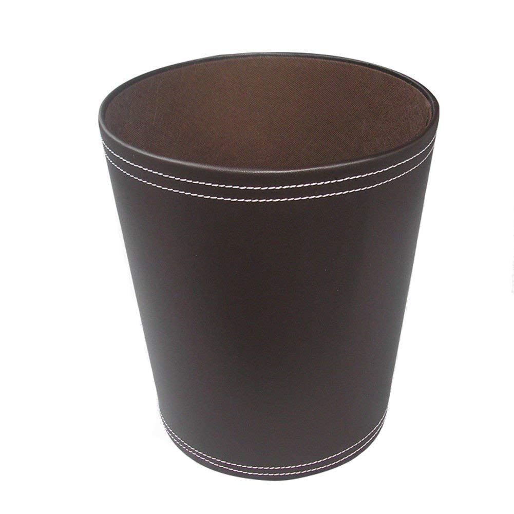 Classic Pu Leather Trash Can Wastebasket