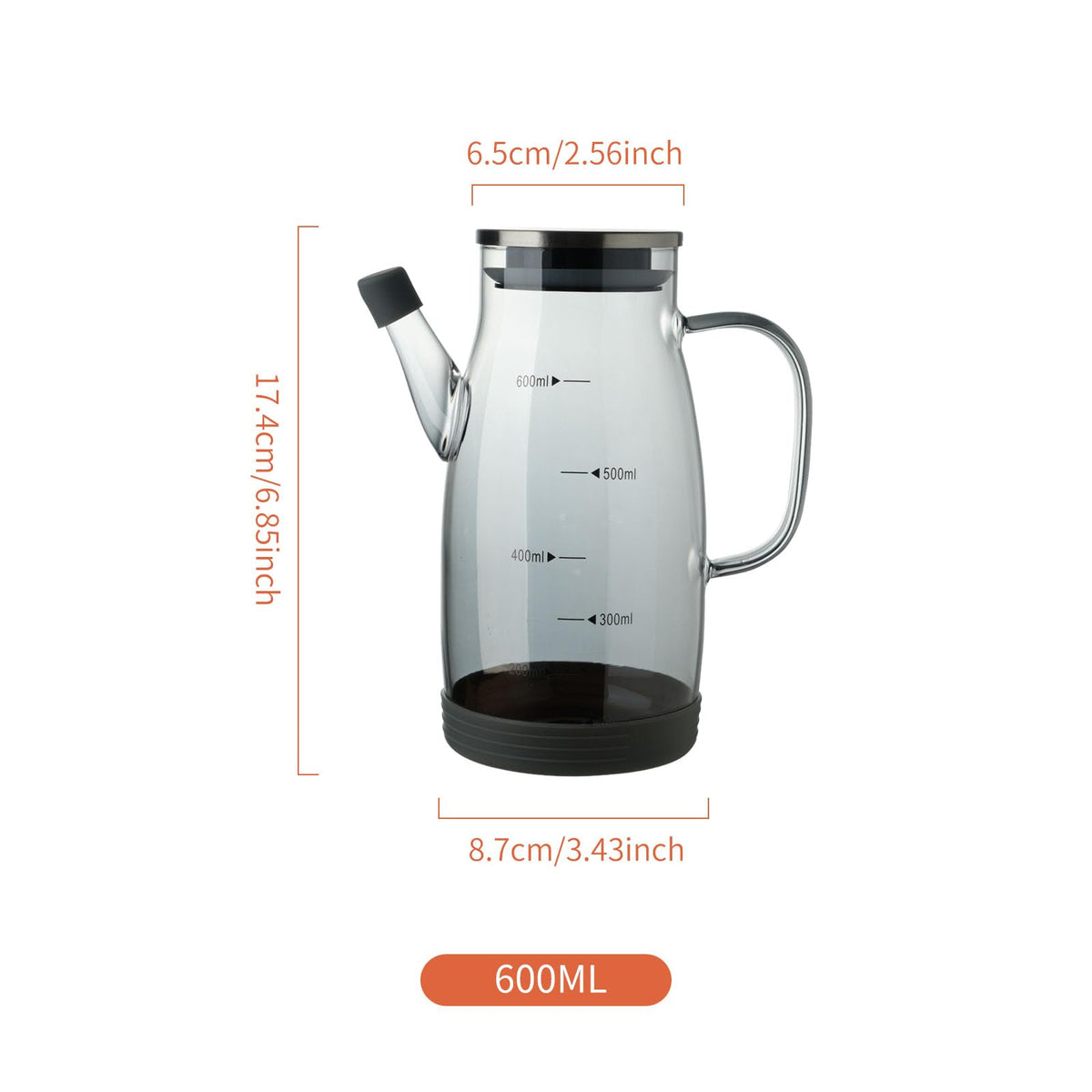 Large Glass Oil Dispenser Bottle for Kitchen Cooking Recipiente Para Aceite De Cocina Olive Oil Vinegar Dispenser Cruet Stainless Steel Lid No Drip Liquid Container