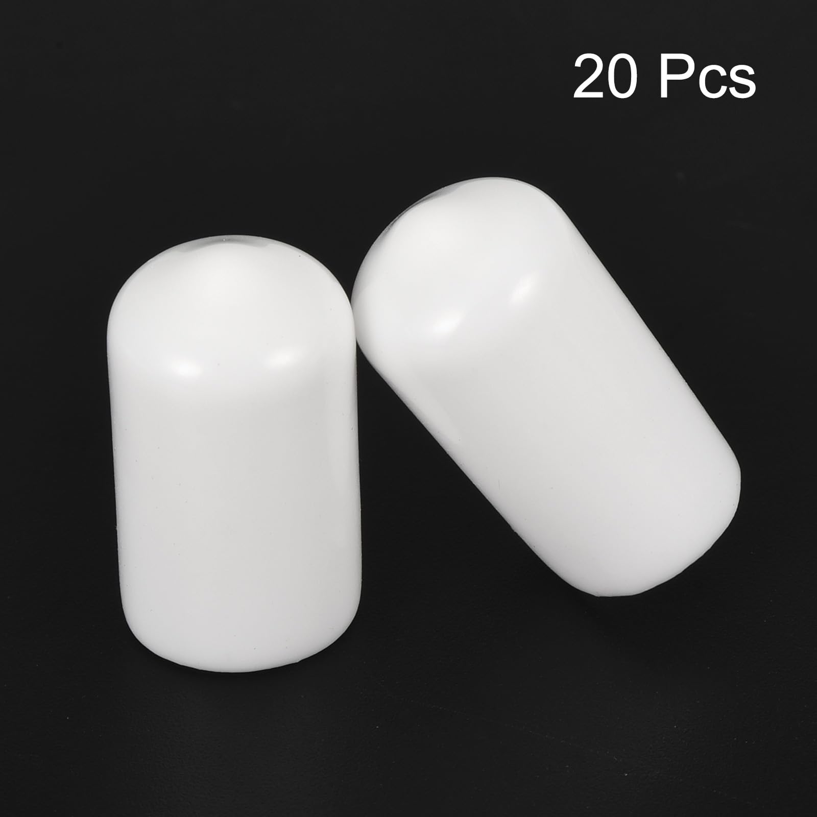 20pcs Rubber End Caps 10mm ID Vinyl Round End Cap Cover Screw Thread Protectors White