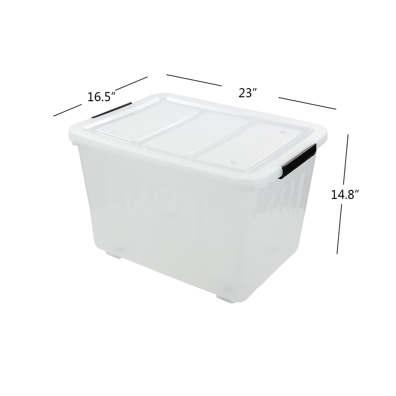 70 Qt Clear Latching Plastic Storage Containers with Lids (4 Count)