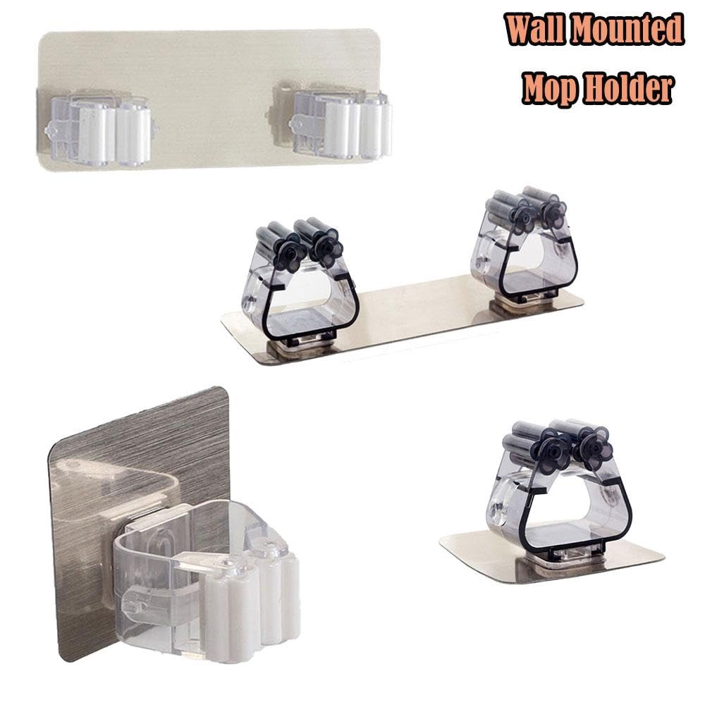 3 Pcs Wall Mounted Mop Holder Self (3 Count)