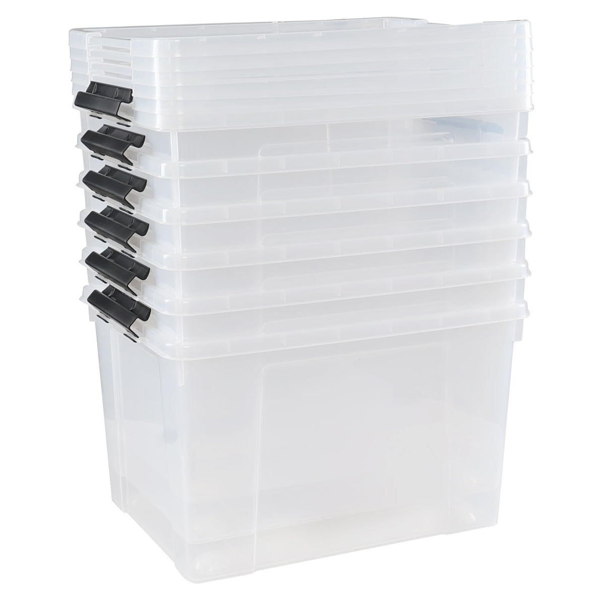 Clear Latch Storage Bins With Lids and Wheels (4 Count)