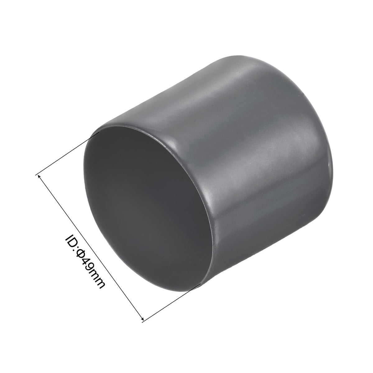 20pcs Rubber End Caps 49mm ID Vinyl Round Tube Bolt Cap Cover Thread Protectors Dark Grey