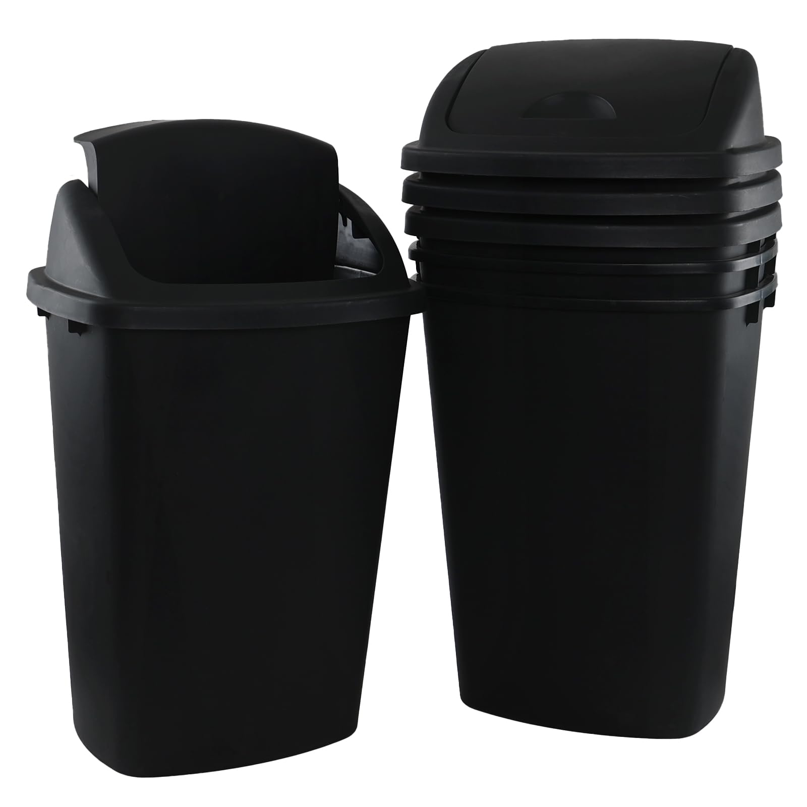 4 Pack 13 Gallon Trash Can with Swing Lid (4 Count)