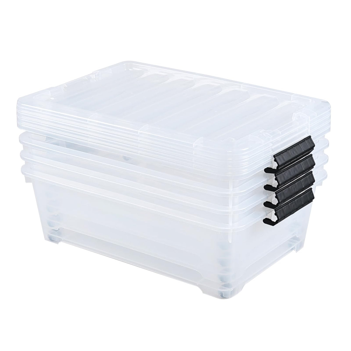 20 Quart Stackable Clear Plastic Under Bed Bins with Lid (4 Count)