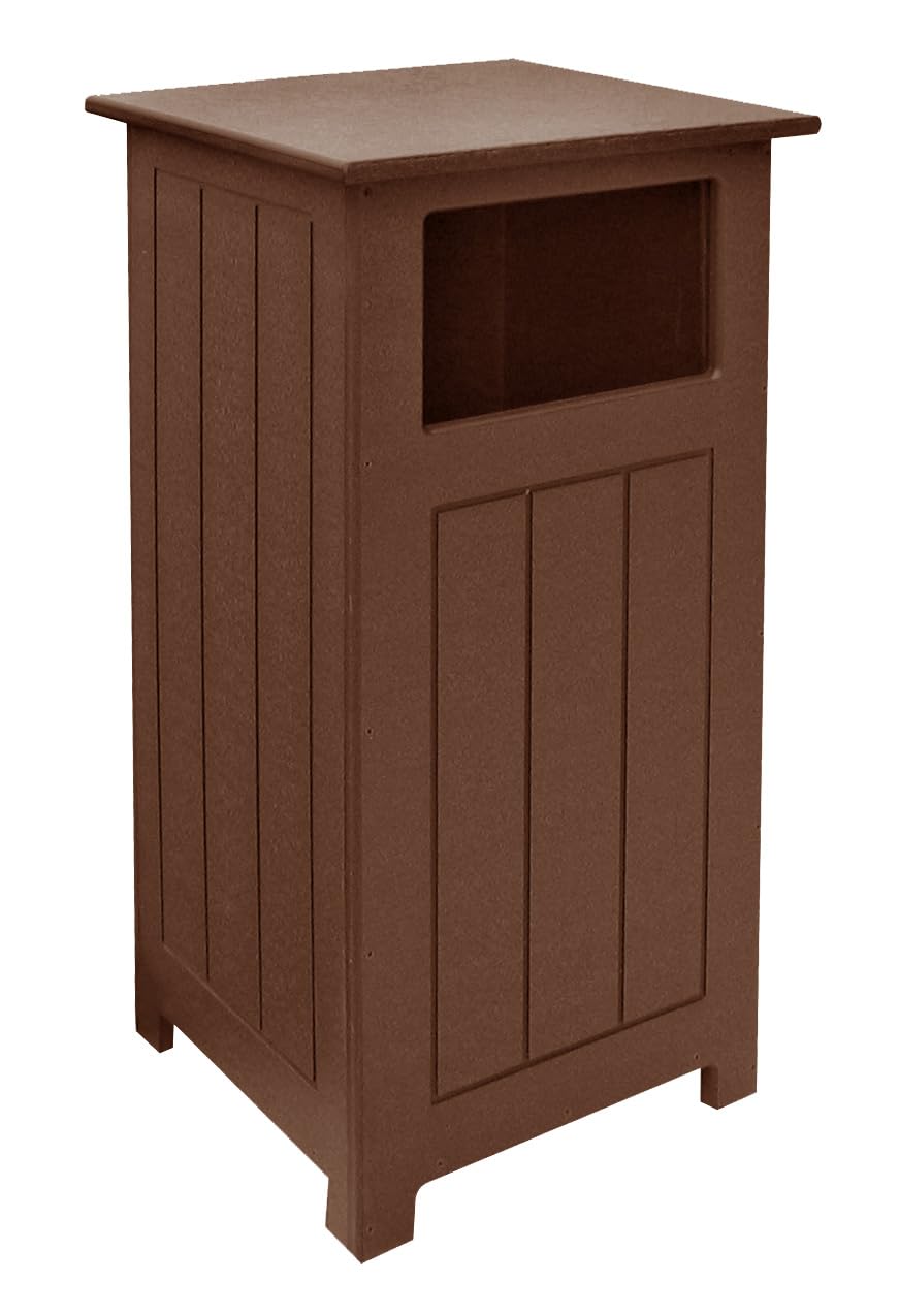 GT1246BRN Recycled Plastic Beechwood Side Load Trash Enclosure