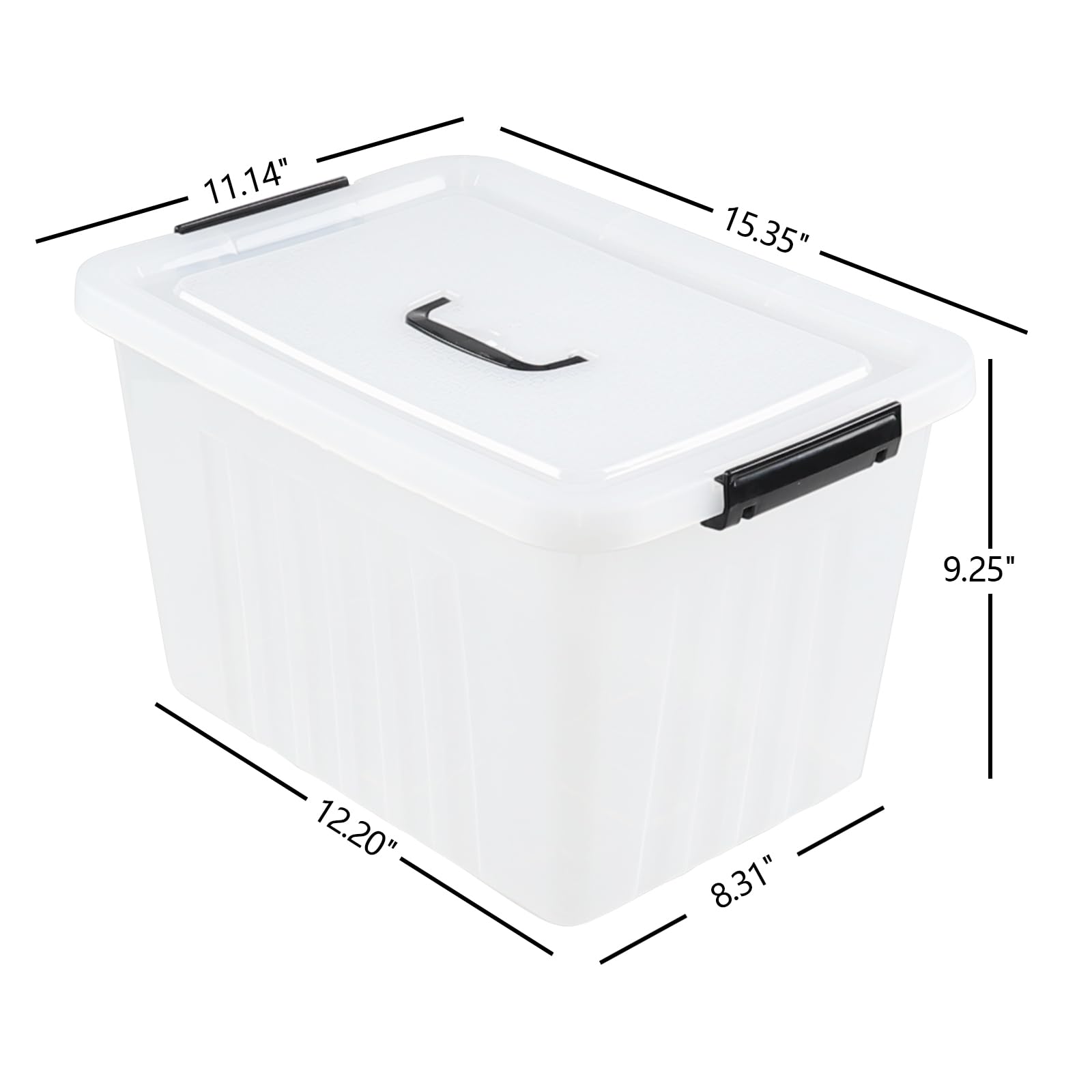 18 L Clear Plastic Storage Box with Handle (6 Count)