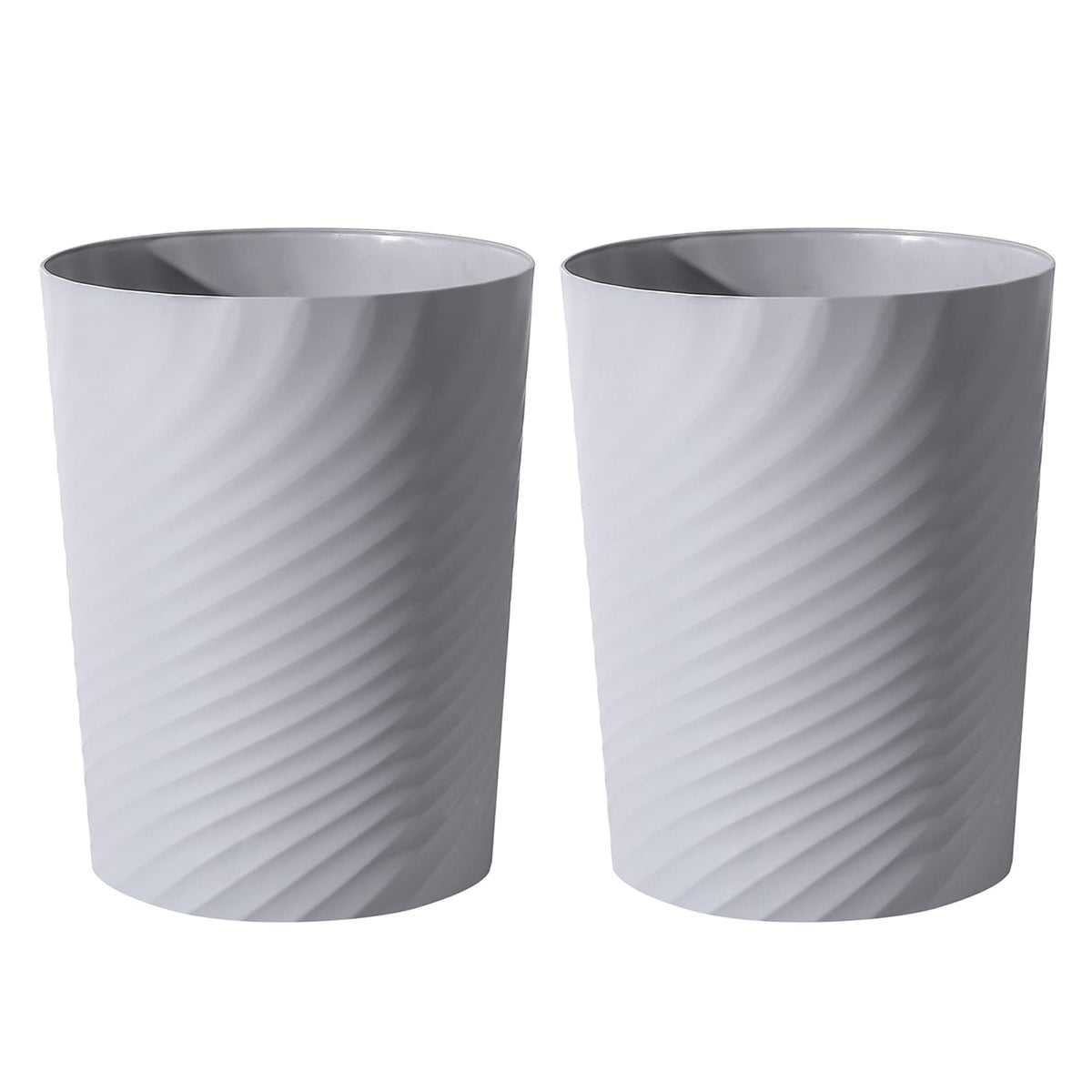 Plastic Small Bathroom Trash Can Wastebasket Garbage Can (2 Count)