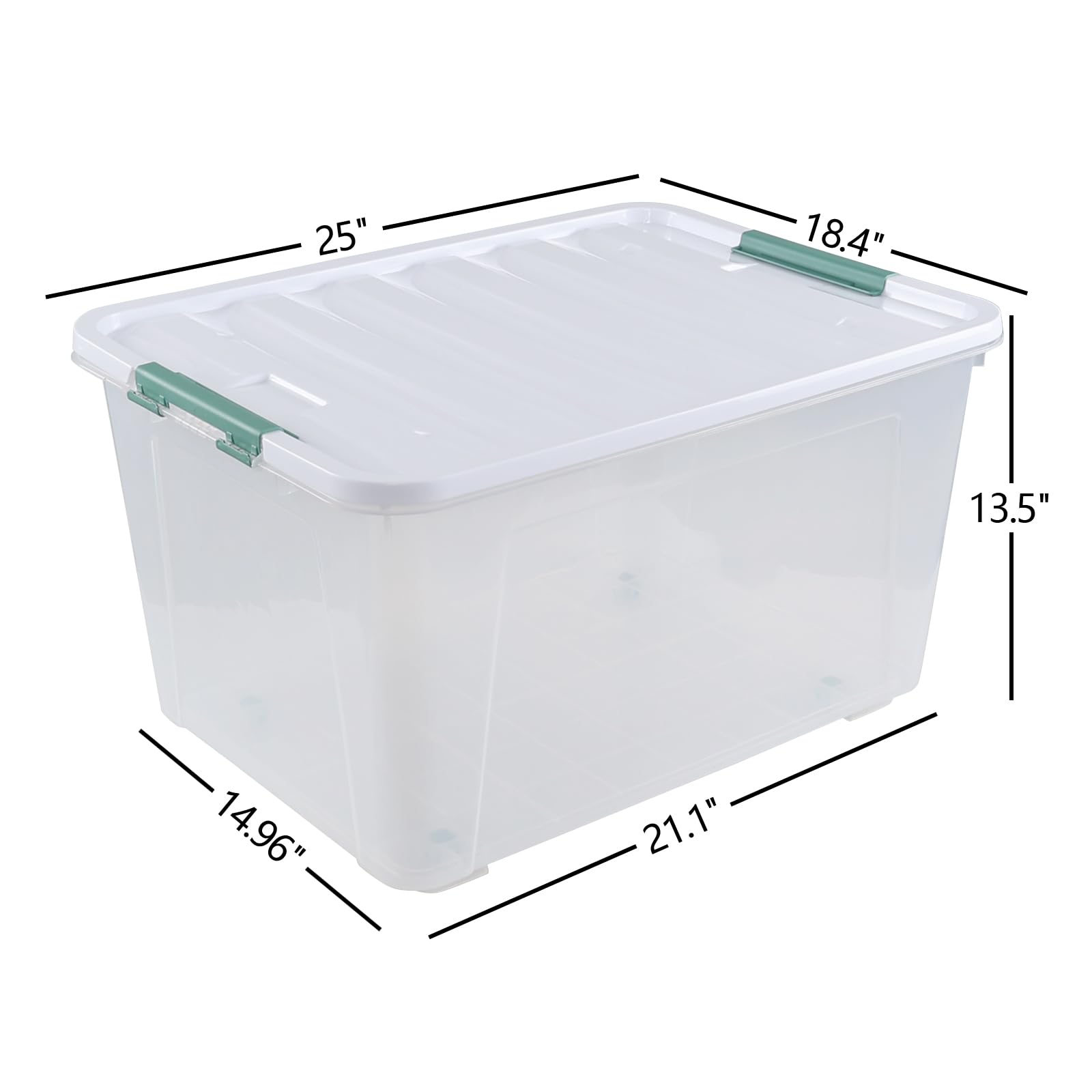 4 Pack Clear 80 L Rolling Plastic Storage Bins with Latching Lids (4 Count)