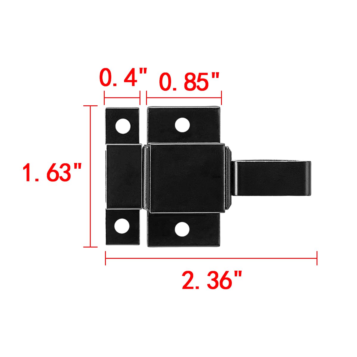 4 Packs Black Spring Door Lock (4 Count)