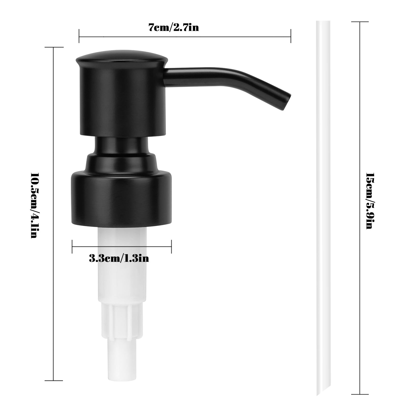 2 Pack Black 304 Stainless Steel Soap Dispenser Pump Replacement Standard 28 (2 Count)