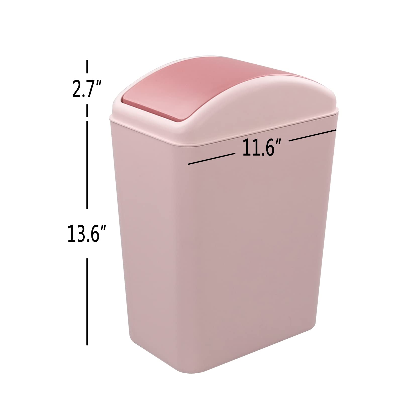 4.5 Gallon Pink Plastic Waste Can with Swing Lid
