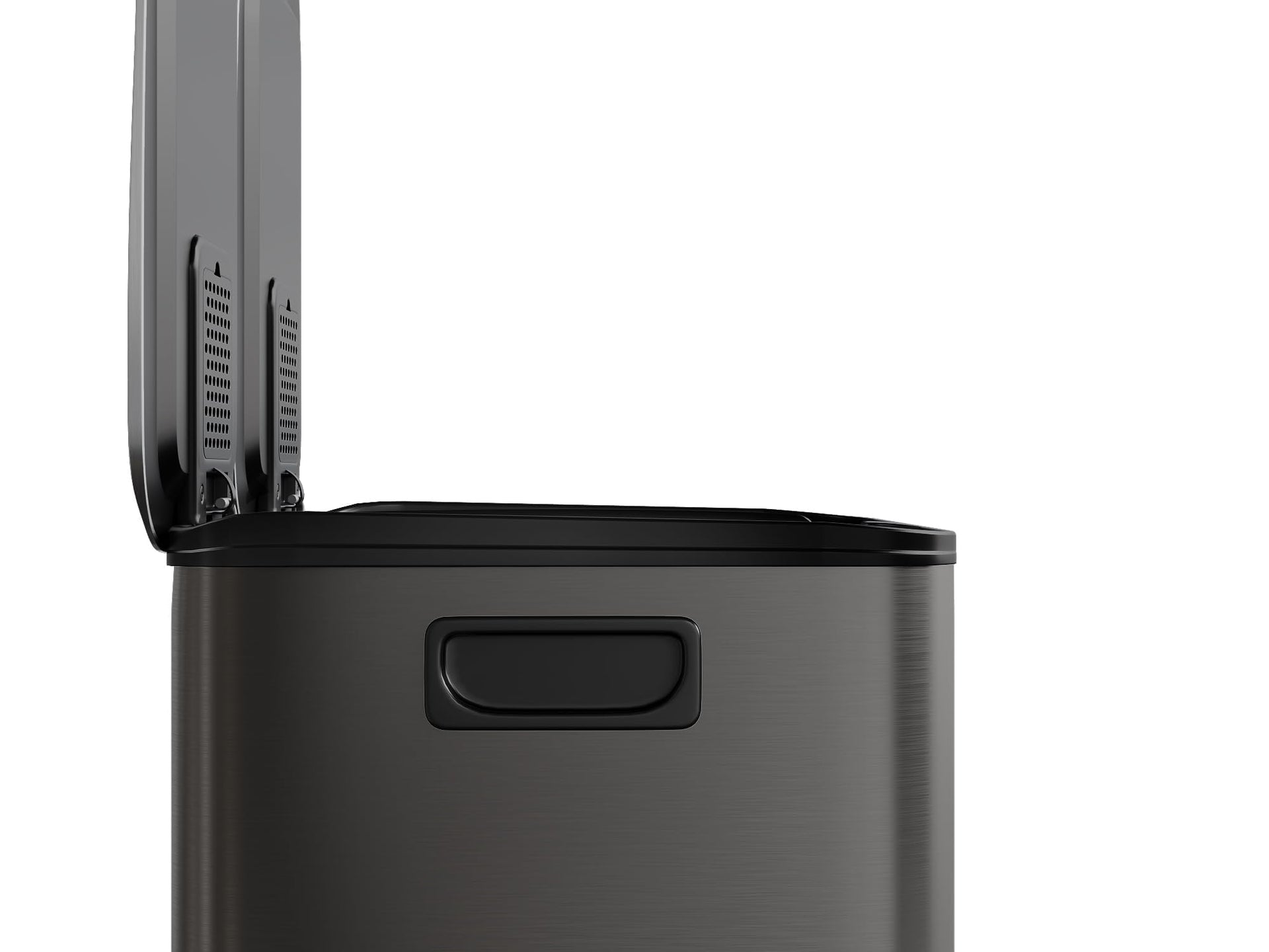 2 x 4 gal Stainless Steel Double Trash Can with Lid for Kitchen