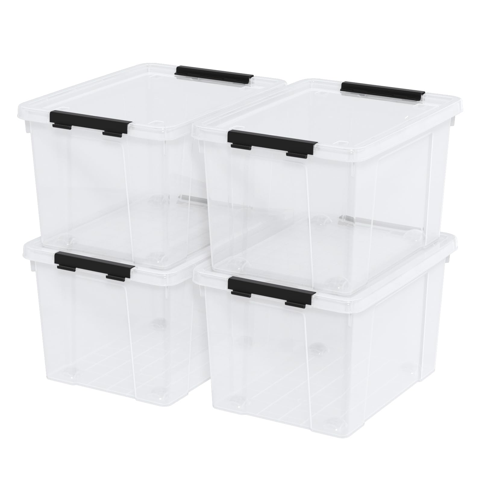 Plastic Storage Bins with Lids (4 Count)