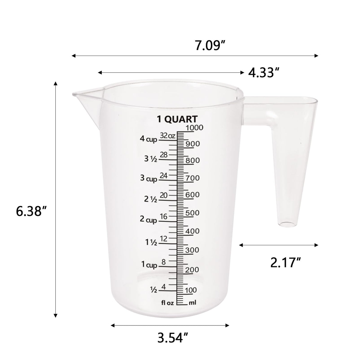32oz Measuring Pitcher with Permanent Laser