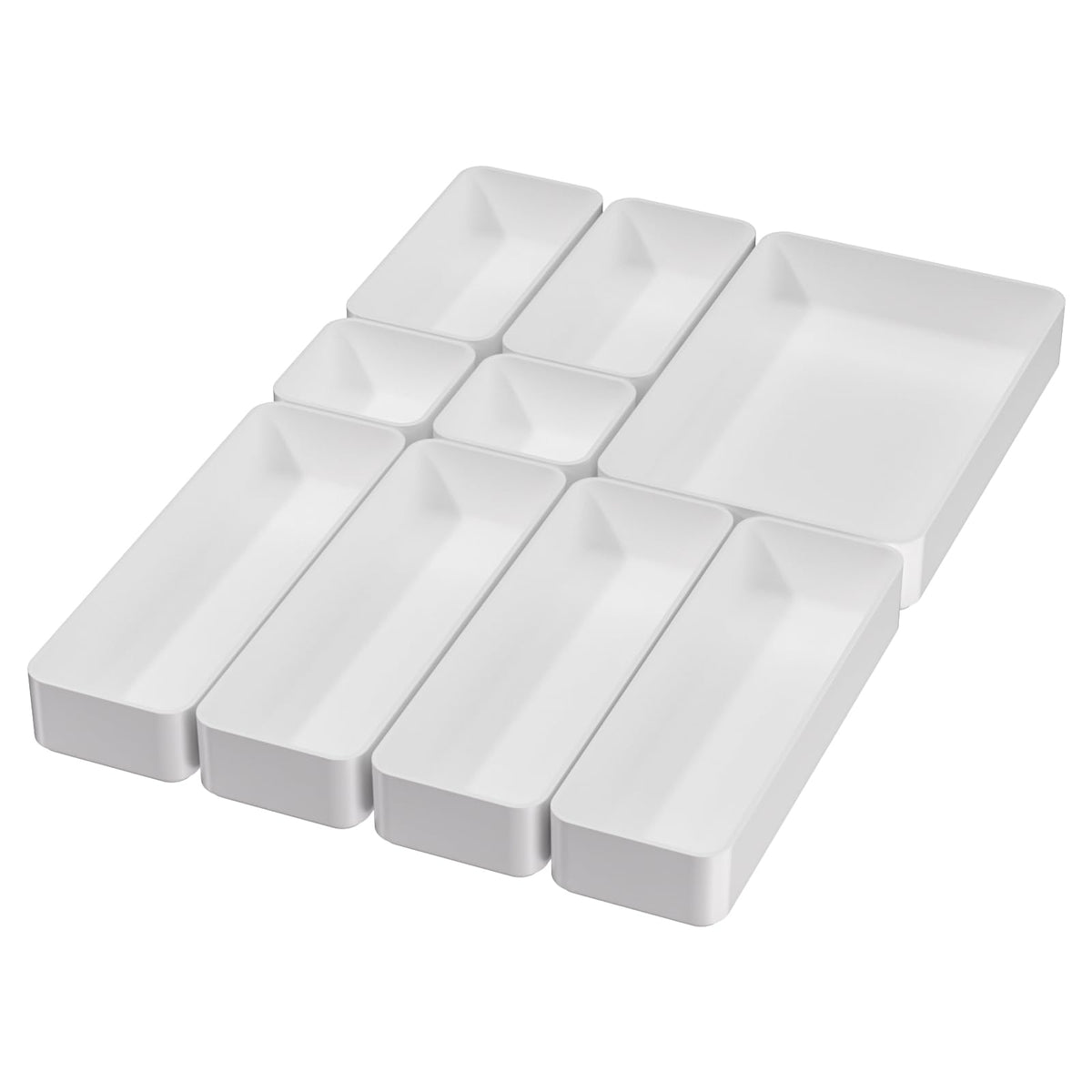 White Desk Drawer Organizer Trays (2.1899 Ounce)