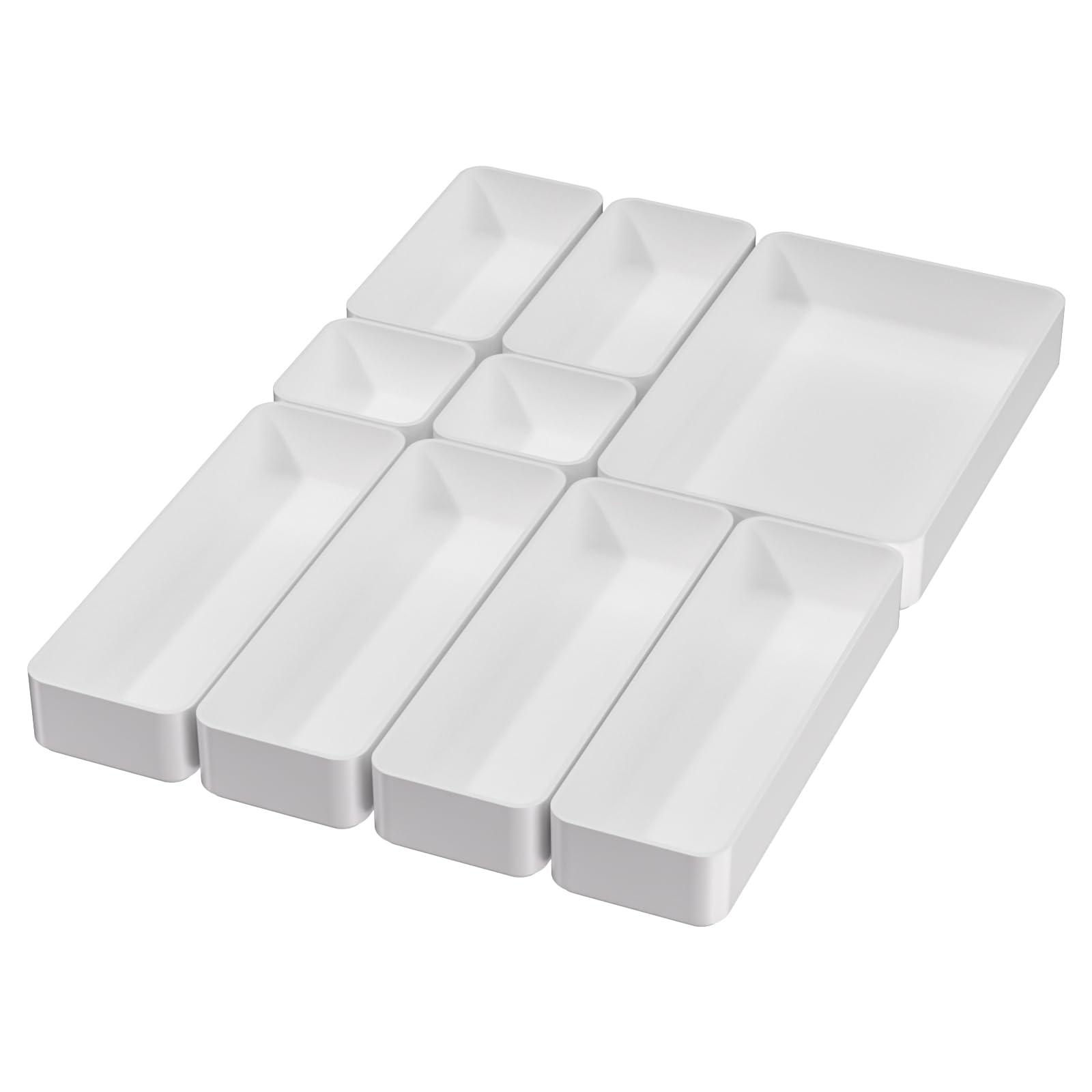 White Desk Drawer Organizer Trays (2.1899 Ounce)