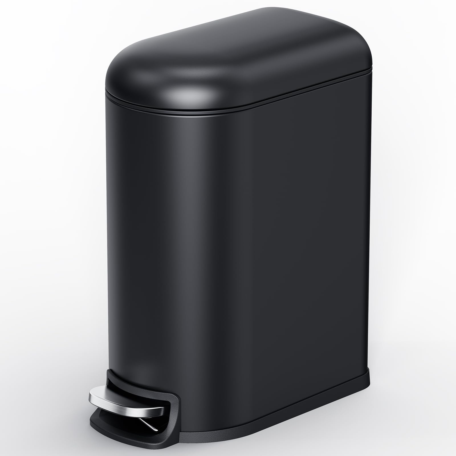 Small Bathroom Trash Can with Lid Soft Close