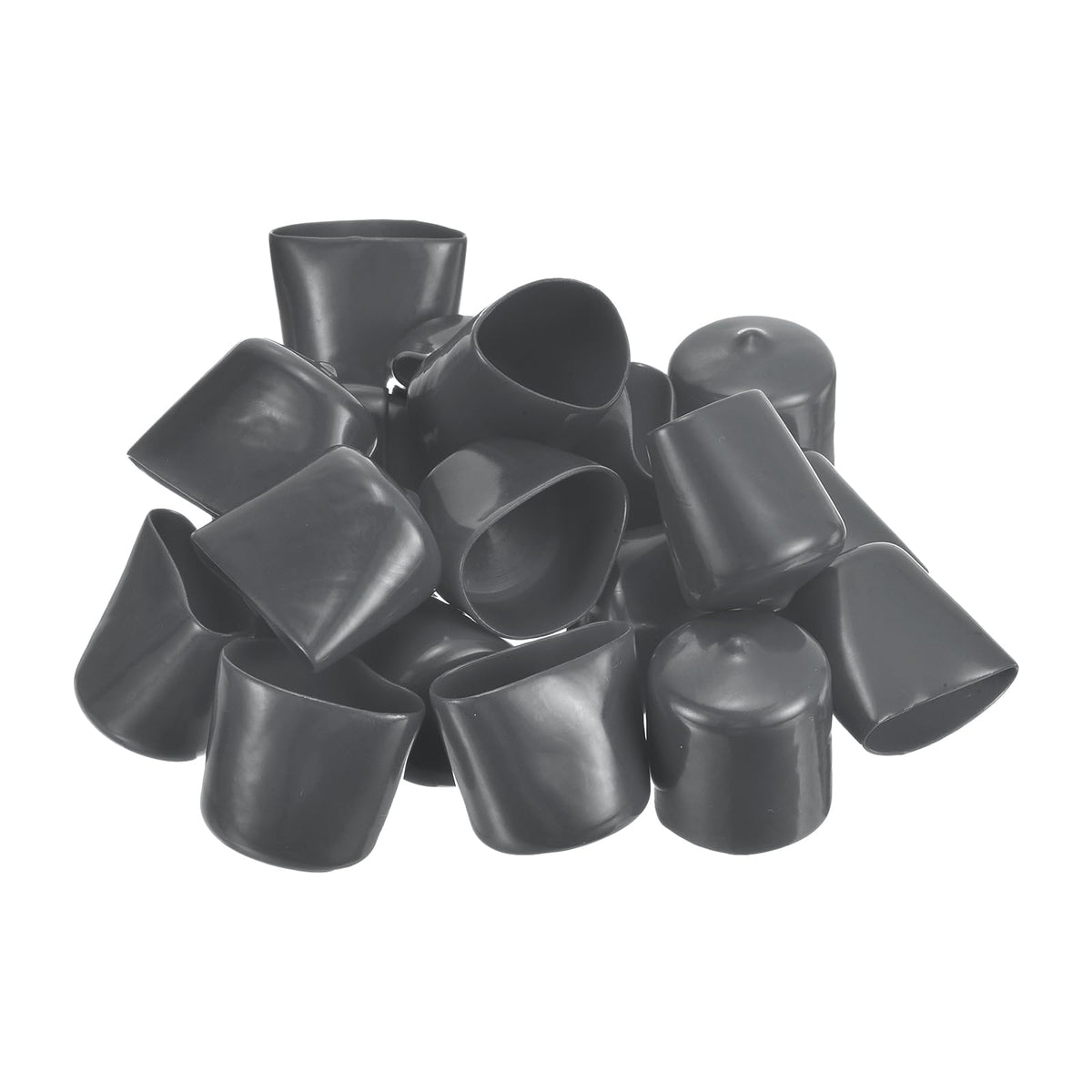20pcs Rubber End Caps 27mm ID Vinyl Round Tube Bolt Cap Cover Thread Protectors Dark Grey