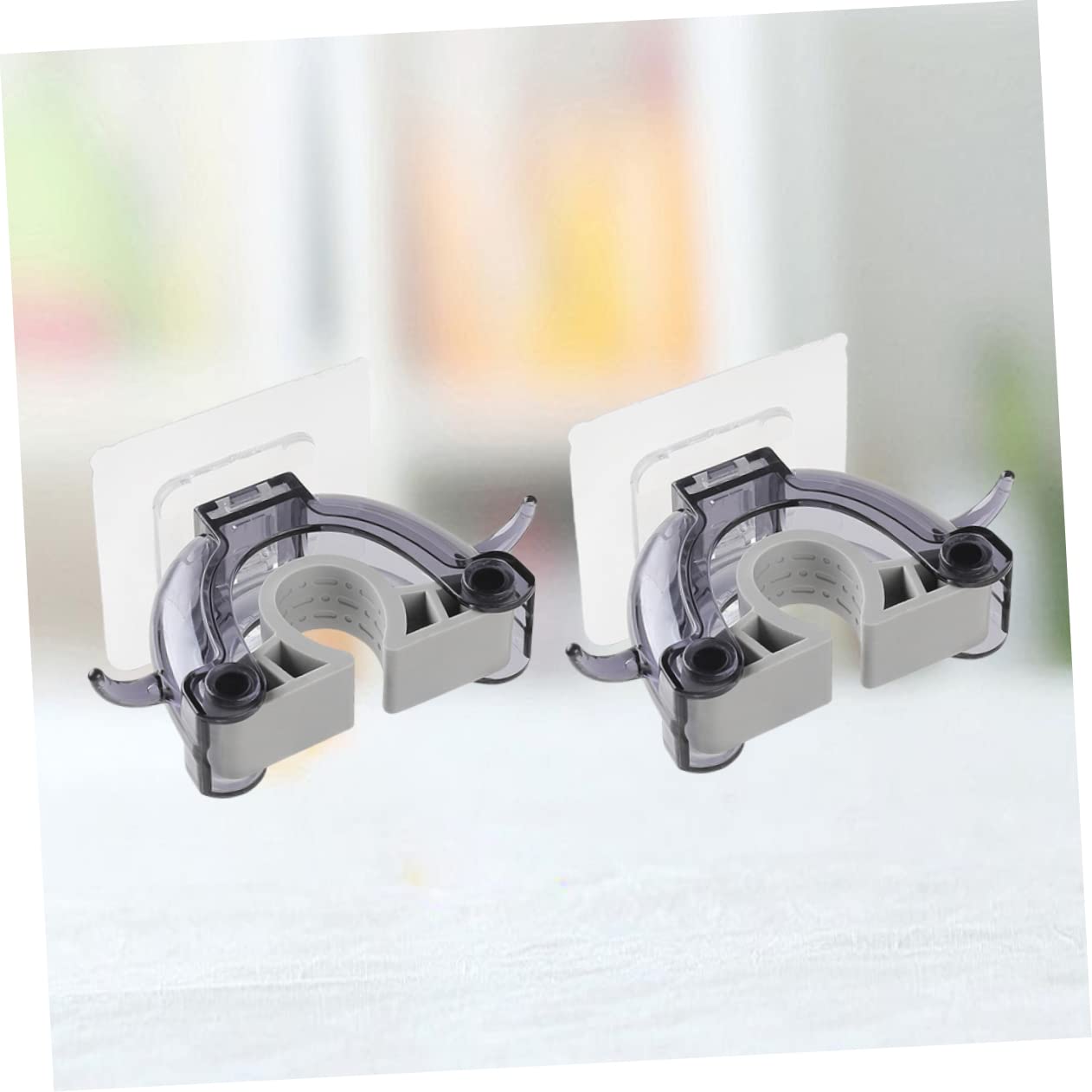 2pcs Mop Holder Wall Mount Broom Organizer Broom Hanger Clip Mop Hook Seamless Hook Home Kitchen Bathroom Organizer