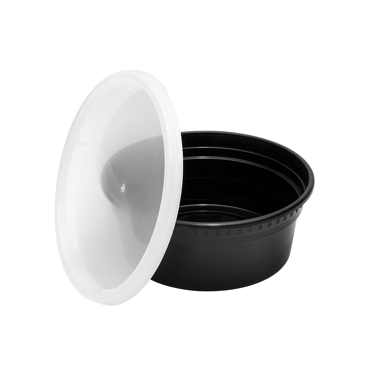 8oz 240 ct Black PP Injection Molded Round Deli Containers with Lids (240 Count)