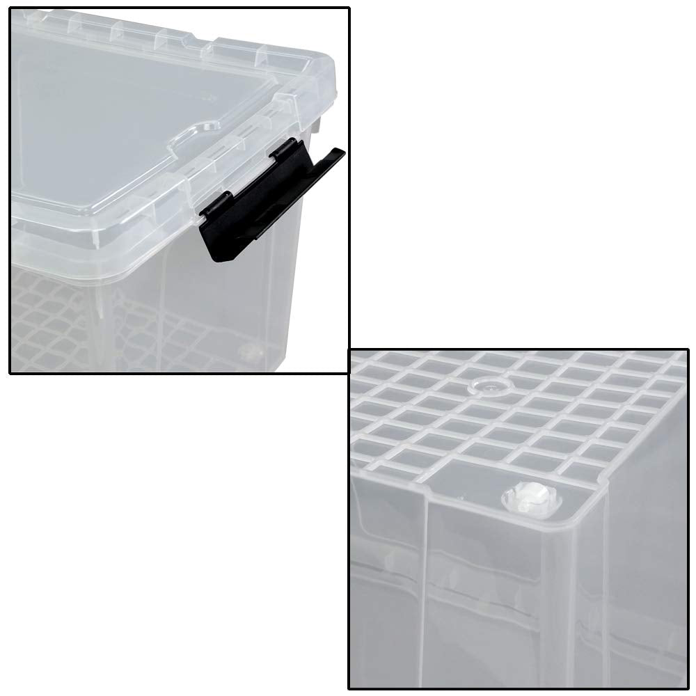 4 Pack 50 Quart Plastic Container Bin with Lids (4 Count)
