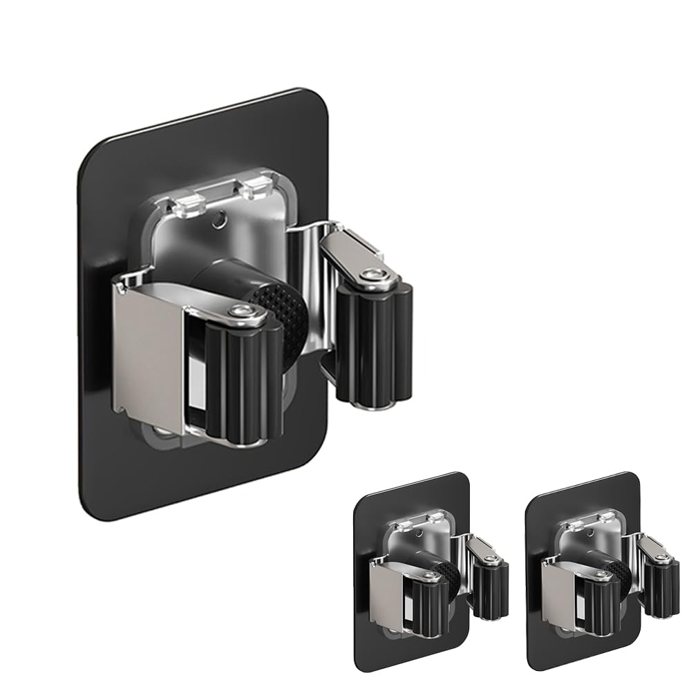 3 Pack Broom Holder Wall Mount & Mop Wall Mount Organizer (3 Count)