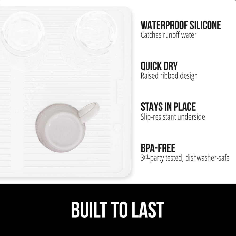 100% BPA Free Patented Silicone Dish Drying Mat for Kitchen Counter