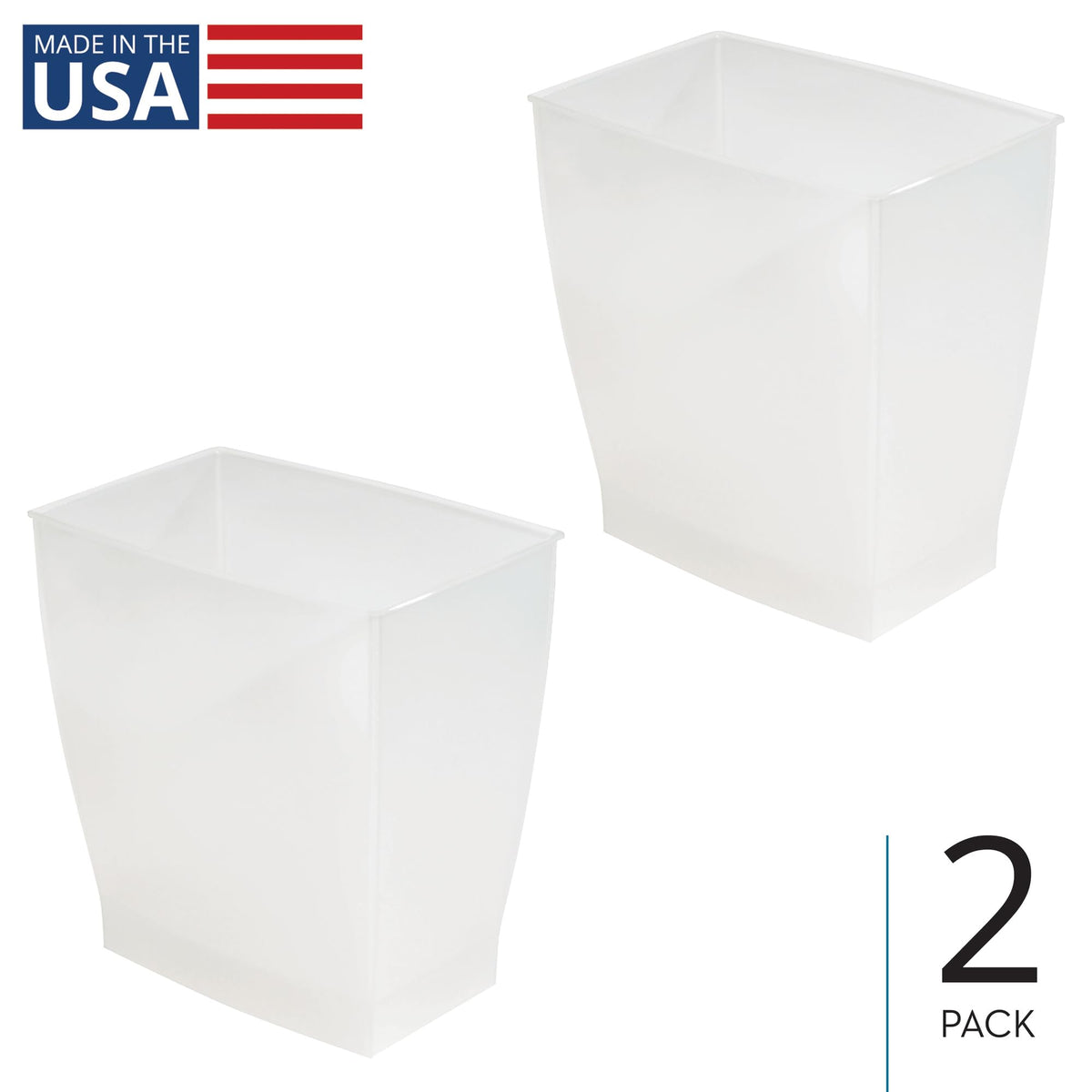Small Plastic Bathroom Trash Can (2 Count)
