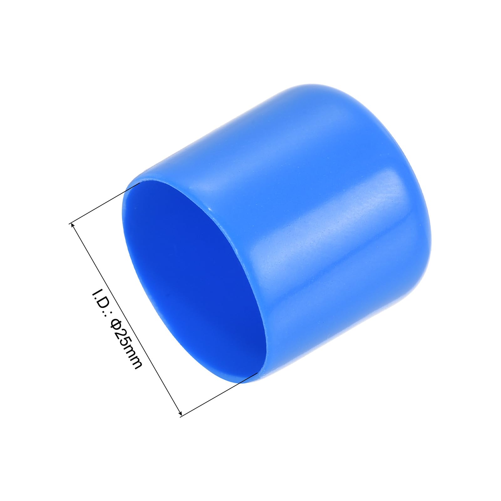 20pcs Rubber End Caps 25mm ID Vinyl Round Tube Bolt Cap Cover Screw Thread Protectors Light Blue
