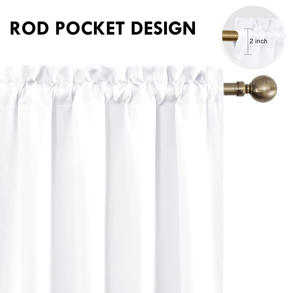 Wide Curtains 50% Light Blocking for Living Room 72 Inch Long 2 Panels (2 Count)